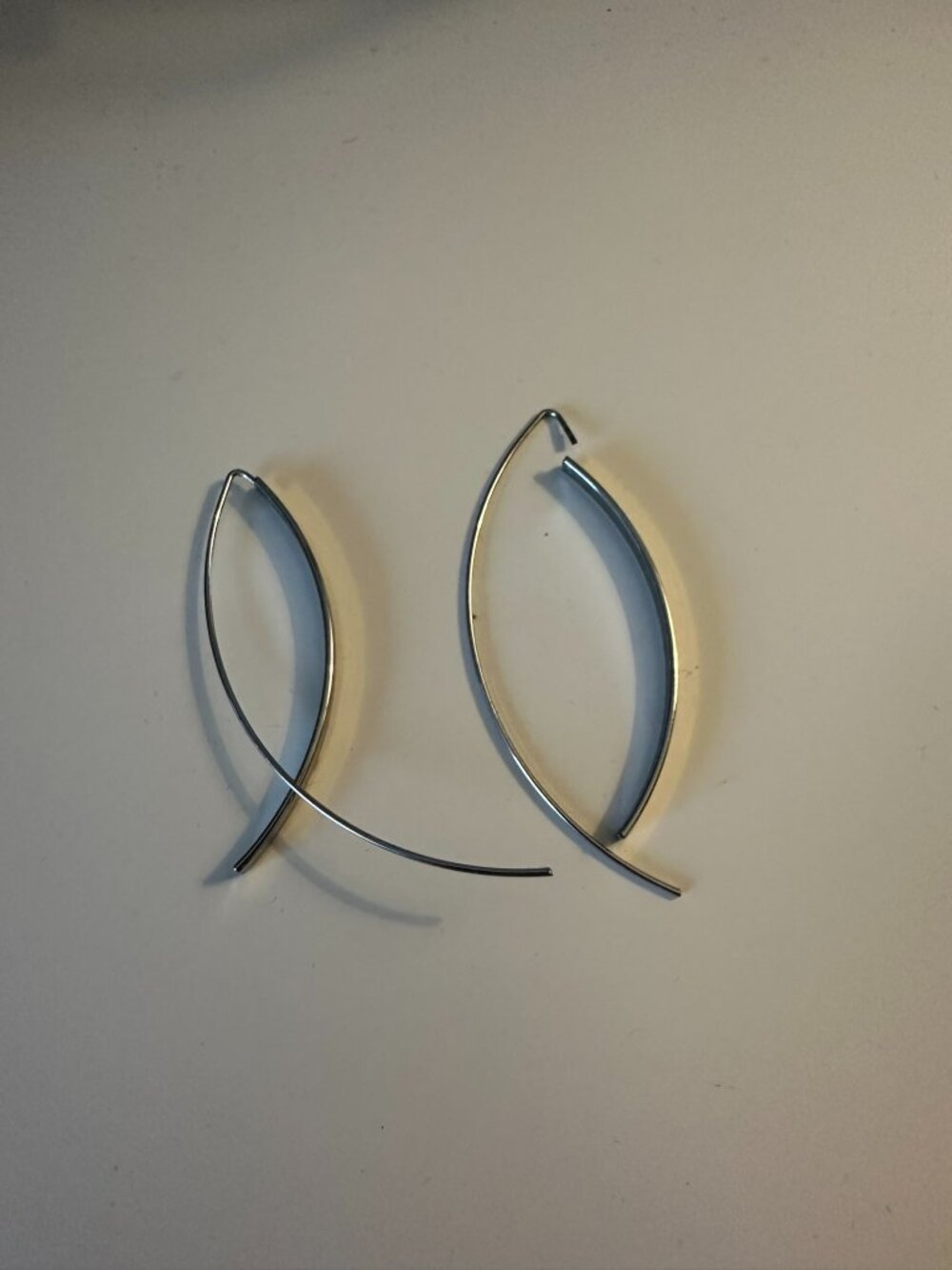 Charming Charlie Threader Fish Hook Backless Earrings - Silver